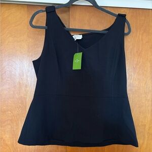 Kate Spade sleeveless V neck peplum top sz 16 NWT